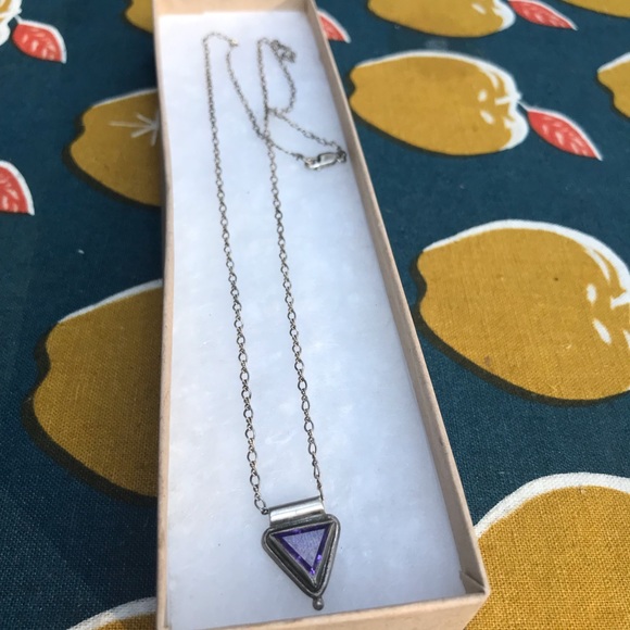 Sterling Silver Chain and Amethyst Pendant - Picture 6 of 10